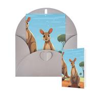 Tarjetas de felicitación de cumpleaños con sobres, divertidas para zoológico de canguro, tarjetas en blanco para todas las ocasiones, tarjeta de agradecimiento para invitaciones de boda, Navidad, 10 x