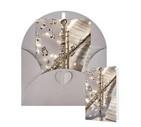 Tarjetas de felicitación de cumpleaños con sobres, flauta, música, tarjetas en blanco para todas las ocasiones, tarjeta de agradecimiento para invitaciones de boda, Navidad, 10 x 15 cm
