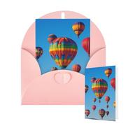 Tarjetas de felicitación de cumpleaños con sobres, globos de aire caliente, tarjetas en blanco para todas las ocasiones, tarjeta de agradecimiento para invitaciones de boda, Navidad, 10 x 15 cm