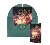 Tarjetas de felicitación de cumpleaños con sobres, hermosas tarjetas de fuegos artificiales en blanco para todas las ocasiones, tarjeta de agradecimiento para invitaciones de boda, Navidad, 10 x 15 cm