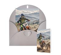Tarjetas de felicitación de cumpleaños con sobres, tarjetas de motocross, tarjetas en blanco para todas las ocasiones, tarjeta de agradecimiento para invitaciones de boda, Navidad, 10 x 15 cm
