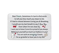 Tarjetas de felicitación de cumpleaños de primo a primo grabadas para hombres, tarjeta de inserción de cartera, regalo de graduación, alienta un impresionante recordatorio de agradecimiento, personalizado Go to University I Love You Navidad Año Nuevo recuerdo