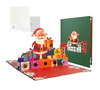 Tarjetas de felicitación de Navidad 3D - Porta dinero de papel con sobre, ventana emergente de Papá Nota, cálida nota de vacaciones | Encantadora tarjeta de dinero para niños, adolescentes