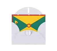 Tarjetas de felicitación de papel nacarado con diseño de bandera de Granada con sobres blancos personalizados en forma de corazón, vacaciones, cumpleaños, aniversarios