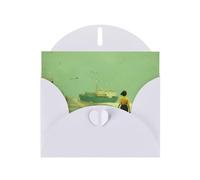 Tarjetas de felicitación de sobre blanco con patrón único de puerto crepúsculo para escribir tus bendiciones para varias fiestas