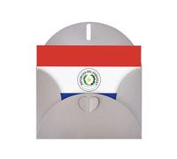 Tarjetas de felicitación de sobre gris con patrón único de bandera de Paraguay para escribir tus bendiciones para varias fiestas