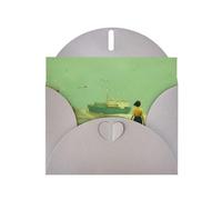 Tarjetas de felicitación de sobre gris con patrón único de puerto crepúsculo para escribir tus bendiciones para varias fiestas