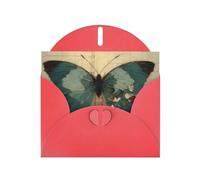 Tarjetas de felicitación de sobre rojo con patrón único de alas de terciopelo para escribir tus bendiciones para varias fiestas