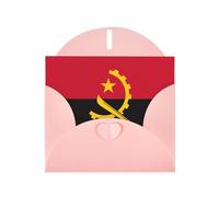 Tarjetas de felicitación de sobre rosa con patrón único de bandera de Angola para escribir tus bendiciones para varias fiestas