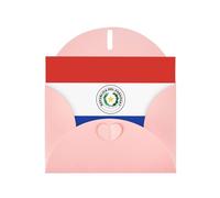 Tarjetas de felicitación de sobre rosa con patrón único de bandera de Paraguay para escribir tus bendiciones para varias fiestas