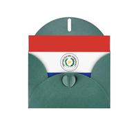 Tarjetas de felicitación de sobre verde oscuro con patrón único de bandera de Paraguay para escribir tus bendiciones para varias fiestas