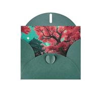 Tarjetas de felicitación de sobre verde oscuro con patrón único de Elysium de jardín para escribir tus bendiciones para varias fiestas