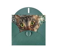 Tarjetas de felicitación de sobre verde oscuro con patrón único de ojos increíbles para escribir tus bendiciones para varias fiestas