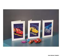 Tarjetas de felicitación de Vervaco Disney "Cars", set de 3, patrón de conteo