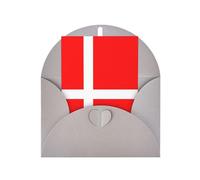 Tarjetas de felicitación elegantes grises con sobres a juego, impresión de la bandera danesa de Dinamarca en blanco bendecida para cumpleaños, boda, día de San Valentín