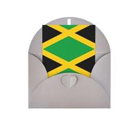 Tarjetas de felicitación elegantes grises con sobres a juego, impresión de la bandera de Jamaica en blanco bendecida para cumpleaños, boda, día de San Valentín