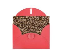 Tarjetas de felicitación en blanco con diseño de leopardo y guepardo para cumpleaños, día de San Valentín, fiestas, bodas, sobre rojo de 10,2 x 15,2 cm