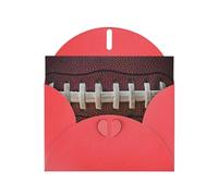 Tarjetas de felicitación en blanco con patrón de cordones de fútbol americano para cumpleaños, día de San Valentín, fiestas, bodas, sobre rojo de 10,2 x 15,2 cm