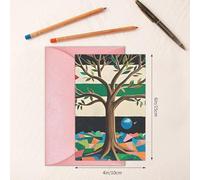 Tarjetas de felicitación en blanco de 10 x 15 cm, diseño de árbol de la vida, bandera palestina, tarjetas de felicitación plegables en blanco, tarjetas de felicitación con sobres, tarjeta de