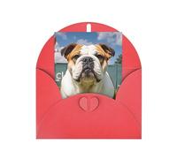 Tarjetas de felicitación en blanco de 10 x 15 cm, divertidas tarjetas de felicitación de bulldog inglés, tarjetas de felicitación plegables en blanco con sobres, tarjeta de agradecimiento en blanco