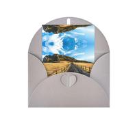 Tarjetas de felicitación grises con sobres a juego - Tarjetas de bendición en blanco con impresión de la isla de Jeju Corea para cumpleaños, boda, día de San Valentín