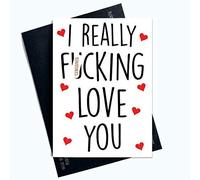 Tarjetas de felicitación groseras para él y ella I Love You, tarjeta de cumpleaños grosera para hombres, marido, esposa, mejores amigos, novia, LGBTQ banter tarjetas de San Valentín PC678