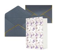 Tarjetas de felicitación impresas con hermosas hojas de uva, interior en blanco, con sobre, adecuadas para amigos y familiares