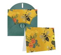Tarjetas de felicitación impresas de abejas de bienvenida, tarjetas de agradecimiento en blanco con sobres, tarjetas de cumpleaños para todas las ocasiones