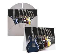 Tarjetas de felicitación impresas de guitarra eléctrica, tarjetas de agradecimiento, tarjetas de notas en blanco con sobres, tarjetas de cumpleaños para todas las ocasiones