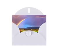 Tarjetas de felicitación nacaradas con arco iris, tarjetas horizontales para todas las ocasiones con sobres, elegante tarjeta brillante para cumpleaños, Navidad, interior en blanco