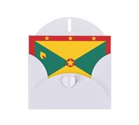 Tarjetas de felicitación nacaradas de la bandera de Granada, tarjetas horizontales para todas las ocasiones con sobres, elegante tarjeta brillante para cumpleaños, Navidad, interior en blanco