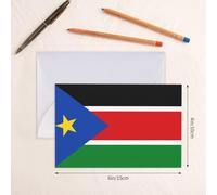 Tarjetas de felicitación nacaradas de la bandera de Sudán del Sur, tarjetas horizontales para todas las ocasiones con sobres, elegante tarjeta brillante para cumpleaños, Navidad, interior en blanco