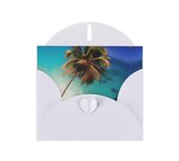 Tarjetas de felicitación nacaradas de las Islas del Caribe, tarjetas horizontales para todas las ocasiones con sobres, elegante tarjeta brillante para cumpleaños, Navidad, interior en blanco