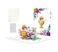 Tarjetas de felicitación para baby shower, tarjetas de celebración del santo bautismo con ángel, regalo conmemorativo de celebración de baby shower para padrinos, niños, niñas, familiares y amigos