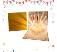 Tarjetas de felicitación para cumpleaños, 5,91 x 5,91 en Keepsake Party Decor, Premium Printed Design, Blank Inside for Personal Messages for Men Women Kids Family Friends