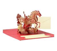 Tarjetas de felicitación para las vacaciones - Juego coleccionable ligero con temática de caballo con calendario 2026, hermosos diseños de ilustraciones de temporada | Sentimientos festivos para la