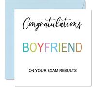 Tarjetas de felicitación para novio - On Your Exams - Tarjeta Proud of You Felicitaciones Graduación Exámenes de Graduación Exámenes Escuela Universidad GCSE A Level Uni, 145 mm x 145 mm Well Done