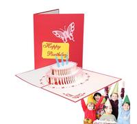 Tarjetas de felicitación pop-up 3D - Divertido diseño de pastel de cumpleaños, tarjeta postal única | Tarjeta doblada linda para familia, amigos, amantes, mensaje de celebración, invitación de fiesta