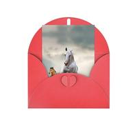 Tarjetas de felicitación rojas con sobres, diseño de caballos salvajes, tarjetas de notas en blanco, perfectas para cumpleaños, bodas, aniversarios