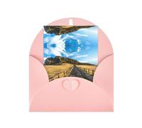 Tarjetas de felicitación rosas con sobres a juego, impresión de la isla de Jeju, Corea, tarjetas bendecidas en blanco para cumpleaños, boda, día de San Valentín