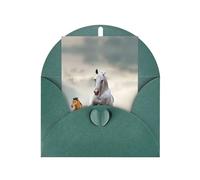 Tarjetas de felicitación verde oscuro con sobres, diseño de caballos salvajes, tarjetas de notas en blanco, perfectas para cumpleaños, bodas, aniversarios