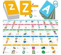 Tarjetas de Flash del Alfabeto, 52 Tarjetas de Letras en Minúsculas y Mayúsculas, Tamaño Jumbo, Tarjetas de Sonidos de Letras, Reconocimiento de Letras para Aula, Preescolar, Jardín de Infantes