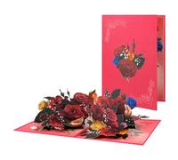 Tarjetas de flores emergentes hechas a mano, accesorio portátil para expresar un cálido deseo en cumpleaños, suministros de manualidades y amor