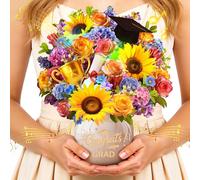 Tarjetas de graduación emergentes con luz y música, ramo de flores 3D con sobre, tarjeta emergente de graduación, regalos para graduados de secundaria y universidad, tarjeta de felicitación para él y