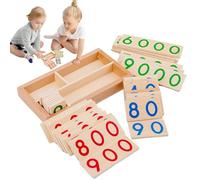 Tarjetas De Gran Número de Madera - Educativo de Matemáticas, Herramienta de aprendizaje de miles de cientos de decenas de unidades, conjunto de valores de Lugar de Madera de Haya Durable,