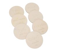 Tarjetas de Hito Mensuales de Nurnesy 7 Pack Baby - Discos de Madera Sintética de Doble Cara para Capturar Momentos Preciosos