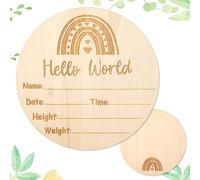 Tarjetas de Hitos Bebe, 15 cm Doble Cara Tarjetas de Bebe Recien Nacido Tarjetas de Meses para Bebe Cartel de Recién Nacido de Hello World para Baby Showers Accesorios para Fotos