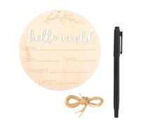 Tarjetas de Hitos Bebe,Redondo Tarjetas de Meses para Bebe,Hello World Letrero de Bienvenida,Cartel de Anuncio de Bebé,Letreros de Anuncio de Bebé,con 1 bolígrafo y cordel,para Baby Shower,15 cm