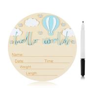 Tarjetas de hitos de madera para bebé, con bolígrafo, Hello World para bebé, cartel de anuncio, decoración para embarazadas, futuros padres, hospitales, decoración de habitación infantil, baby shower