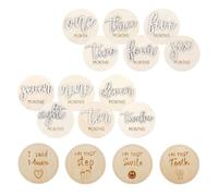 Tarjetas de hitos de madera para bebé de 1 a 12 meses, 16 momentos importantes, hitos para bebés embarazadas, madres embarazadas y padres, regalo de nacimiento para la madre